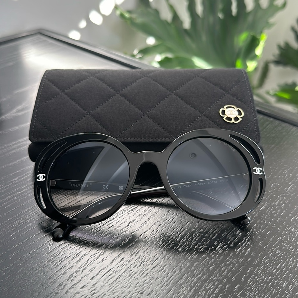 Chanel Camellia Round Sunglasses
